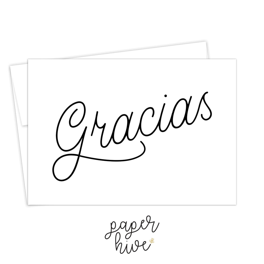 Gracias thank you cards / minimalist thank you card set / pack of 10 cards / personalized cards