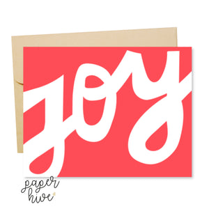 red joy holiday greeting card
