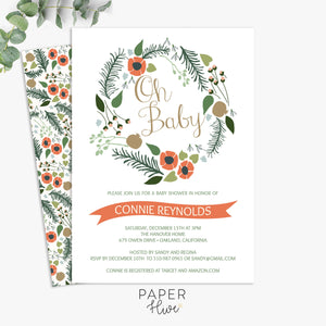 floral baby shower invitations