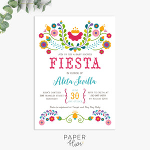 Fiesta baby shower invitations