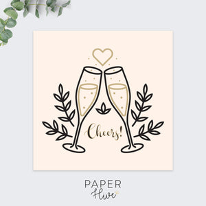 cheers wedding greeting card / wedding congratulations cards / marriage greeting / modern greeting