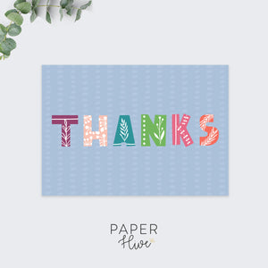 floral thank you cards / thanks card / greeting card set / pack of 10 cards