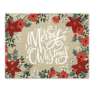 Poinsettia Christmas card set