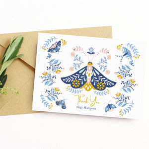 Blue Butterfly thank you card set