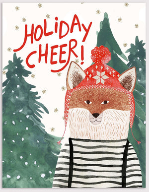 Holiday Cheer Fox Christmas card set