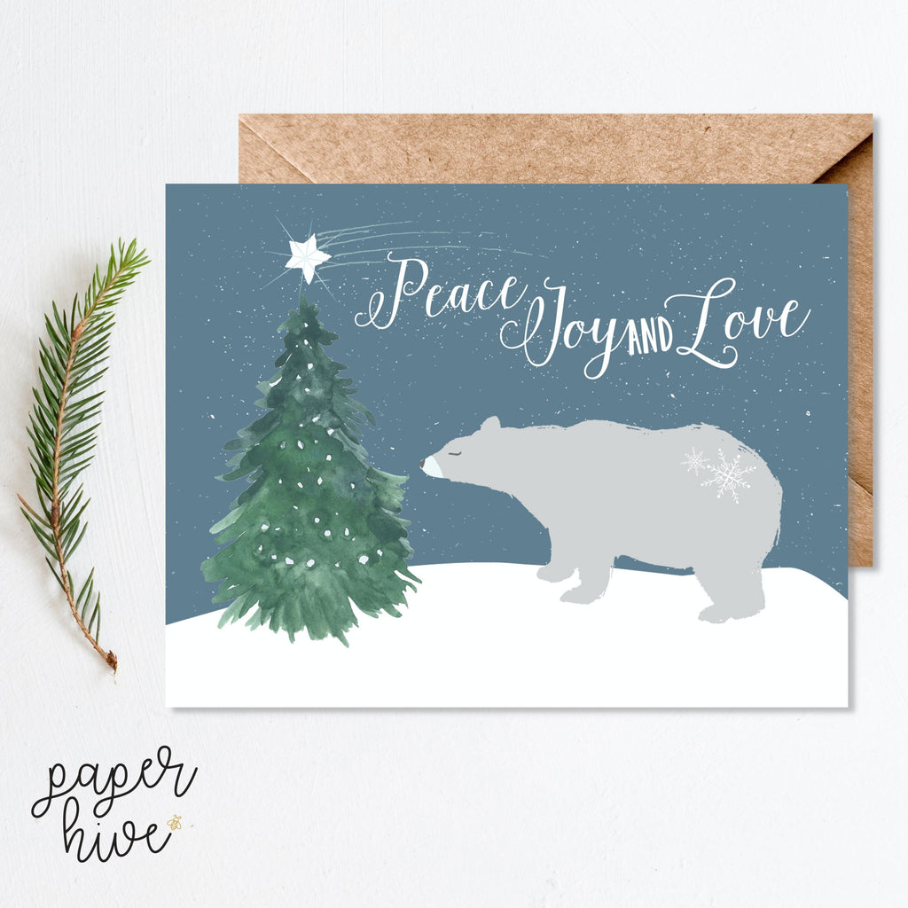 Polar bear Christmas cards