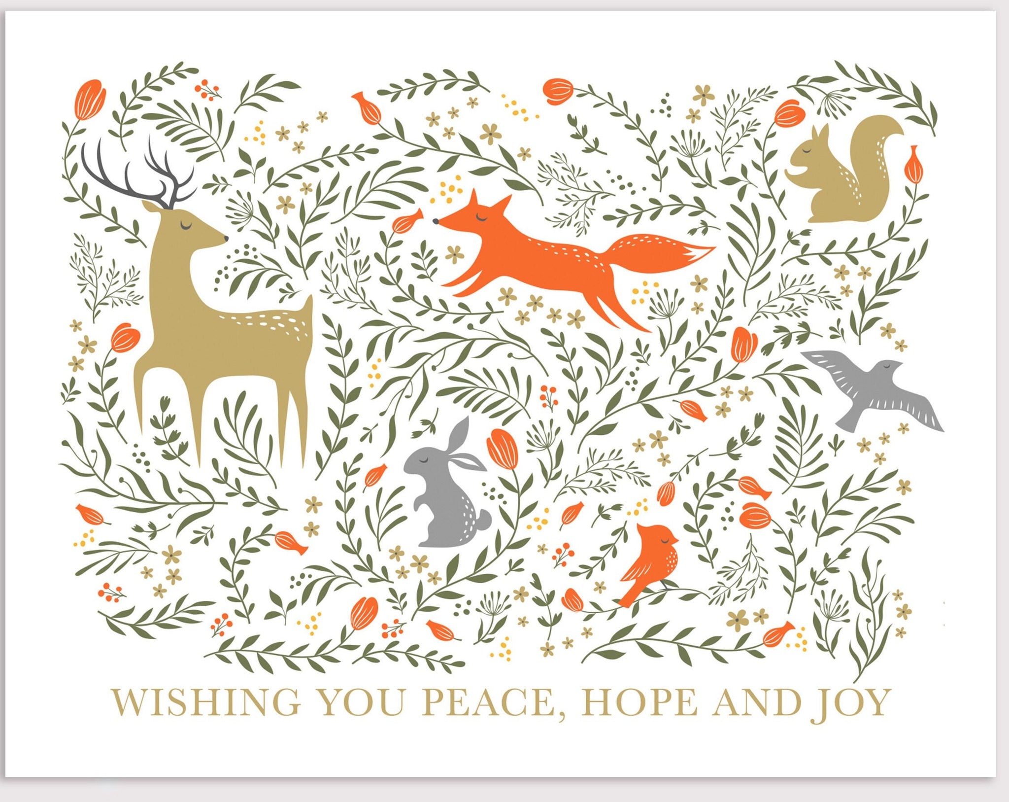 Woodland animals holiday card set