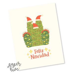 feliz navidad cactus christmas card