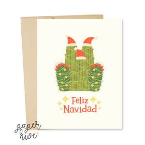 feliz navidad cactus christmas card