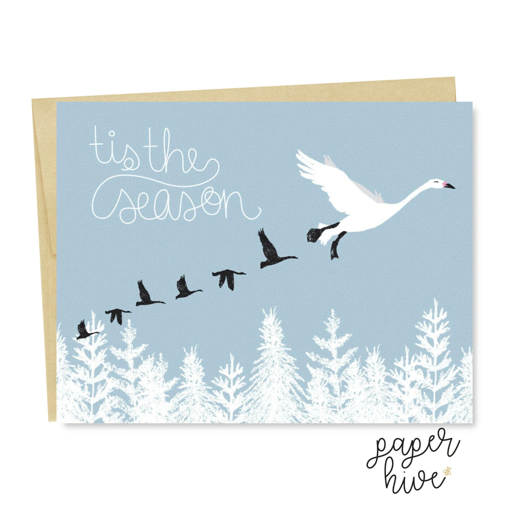 Winter Geese Holiday greeting cards