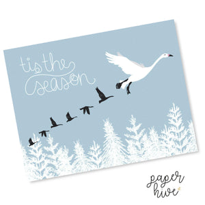 Winter Geese Holiday greeting cards