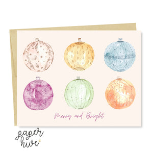 Cute and colorful ornaments Christmas cards