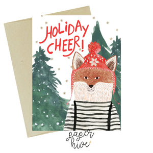 Holiday Cheer Fox Christmas card set