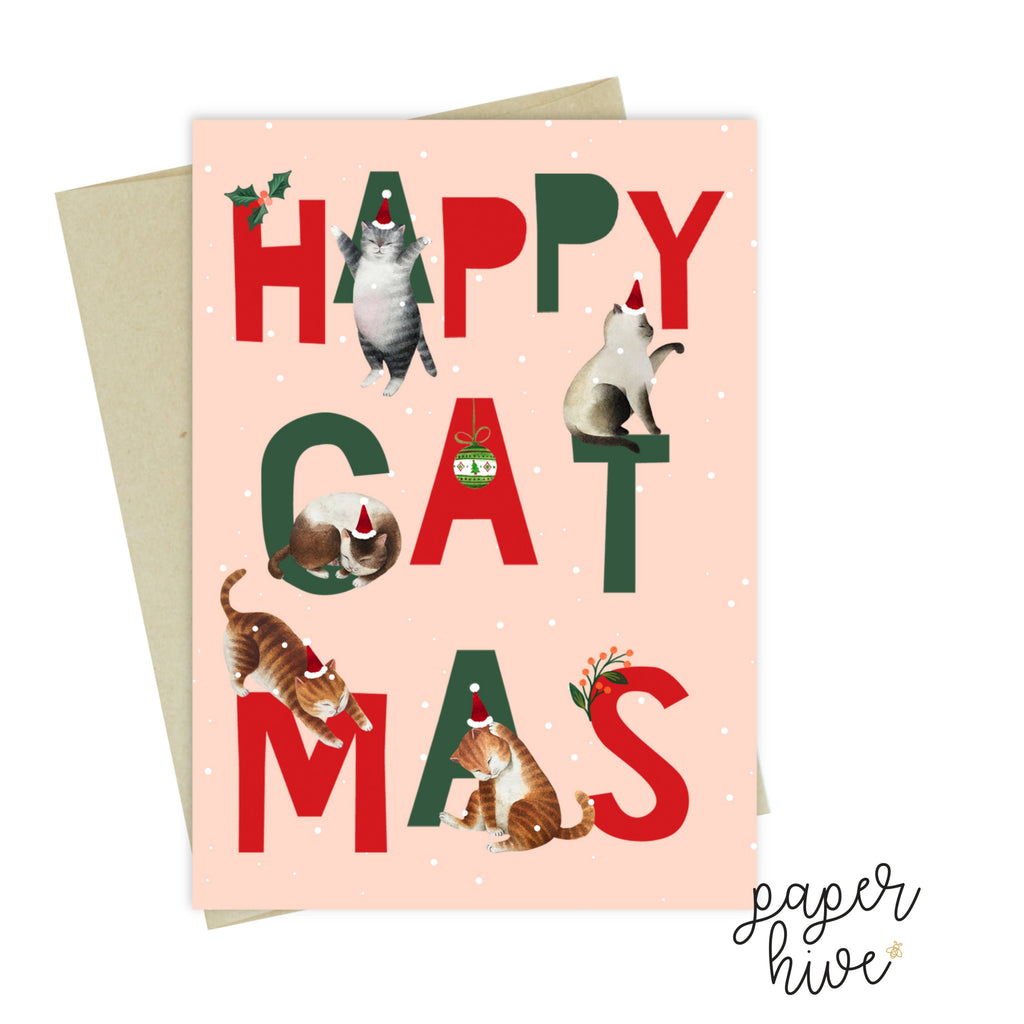Happy Catmas card set