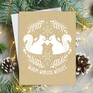 Cute woodland squirrels holiday cards