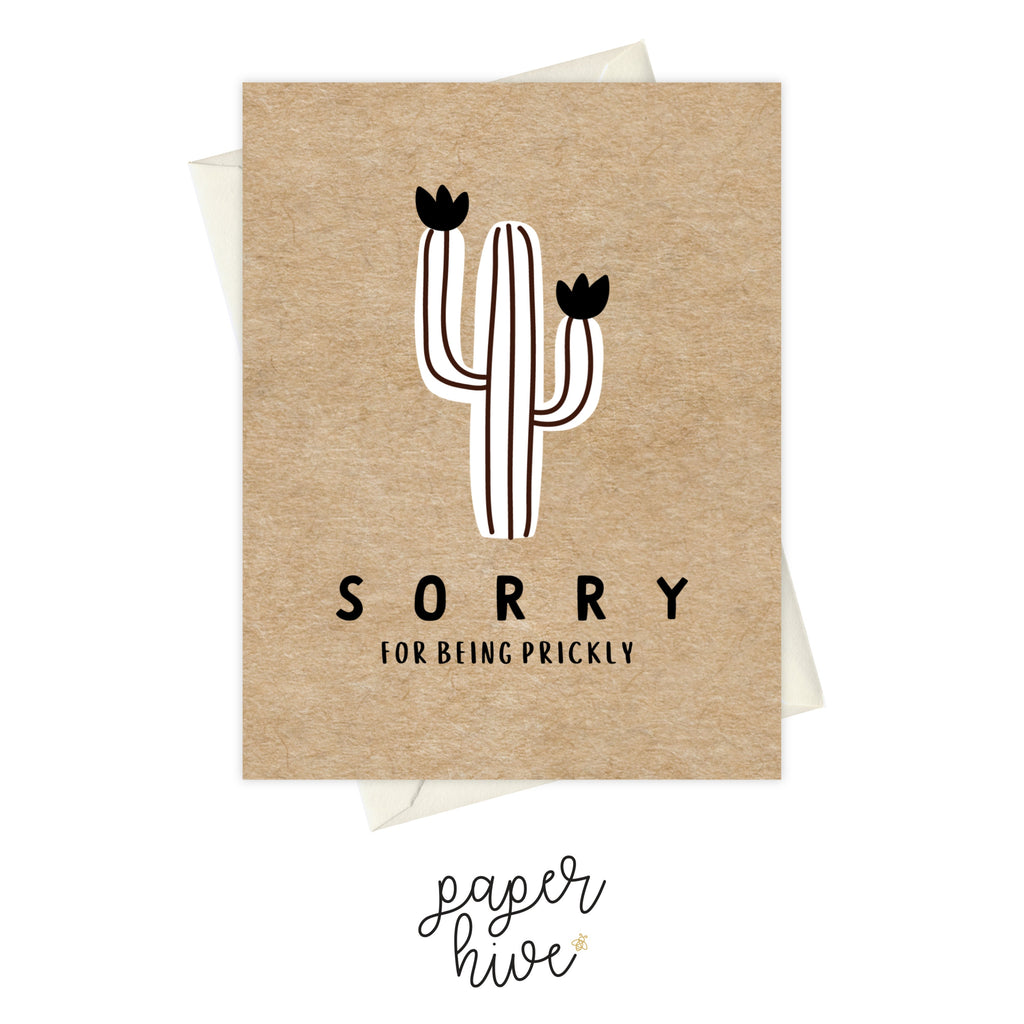 sorry for being prickly card, love and friendship cards, love greeting card, friendship card